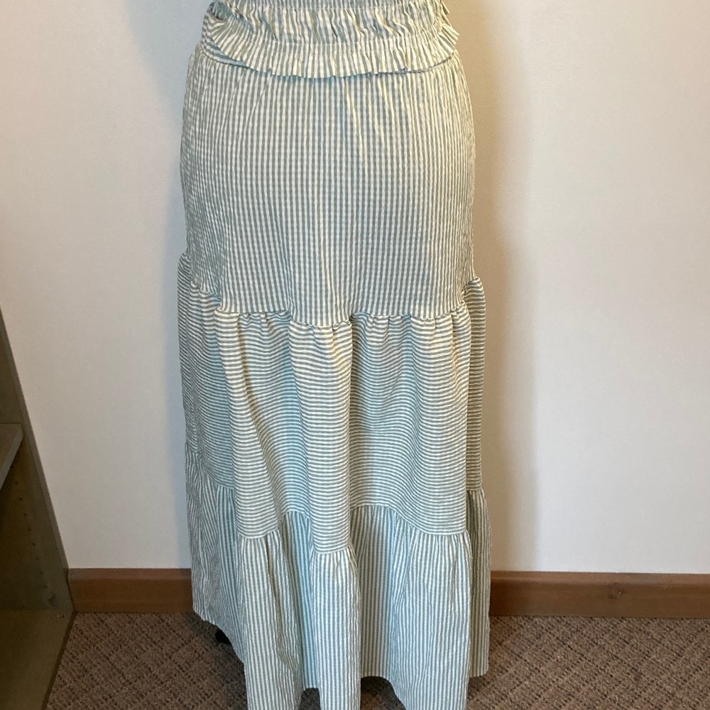 Good Luck Gem Striped Maxi Skirt and Top in Green size Small - Picture 4 of 11